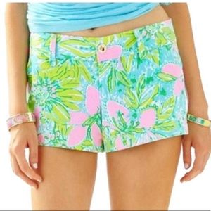 Lilly Pilitzer The Walsh Shorts In Coconut Jungle Print 100% Cotton Size 4